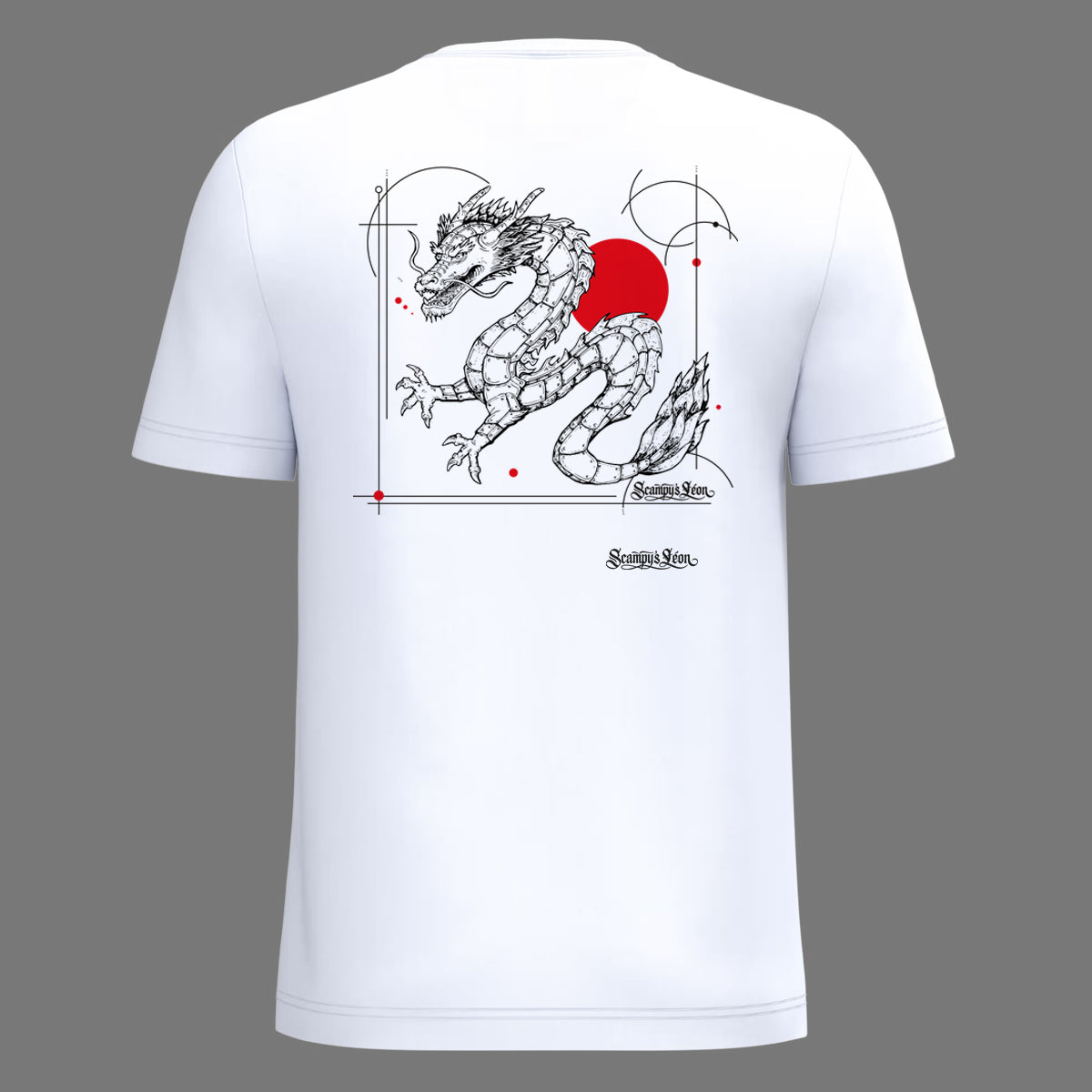 T-shirt Dragon de Métal — Blanc & Beige